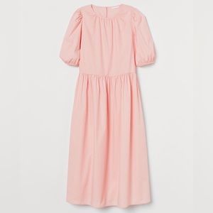 H&M Light Pink Cotton Midi Dress